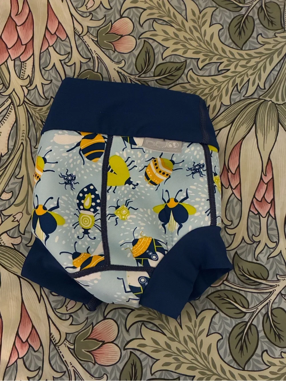 Splash About Navy Bug Print Swim Diaper - interior lined